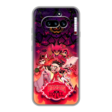 Силиконовый чехол на Nothing Phone (4a) с принтом Hazbin Hotel Отель Хазбин