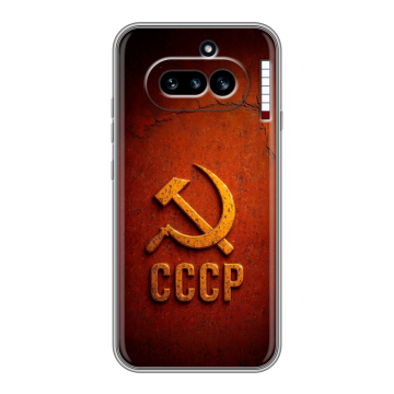 Силиконовый чехол на Nothing Phone (4a) с принтом Флаг Герб СССР