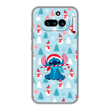 Силиконовый чехол на Nothing Phone (4a) с принтом Стич Новый год Силиконовый чехол на Nothing Phone (4a) с принтом Стич Новый год