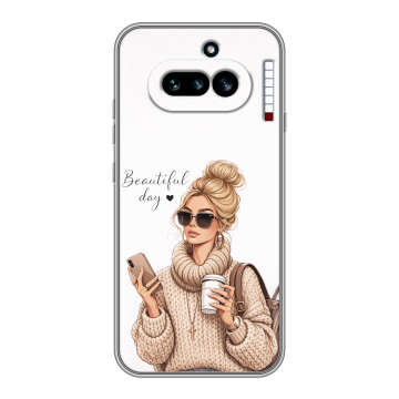 Силиконовый чехол на Nothing Phone (4a) с принтом женский