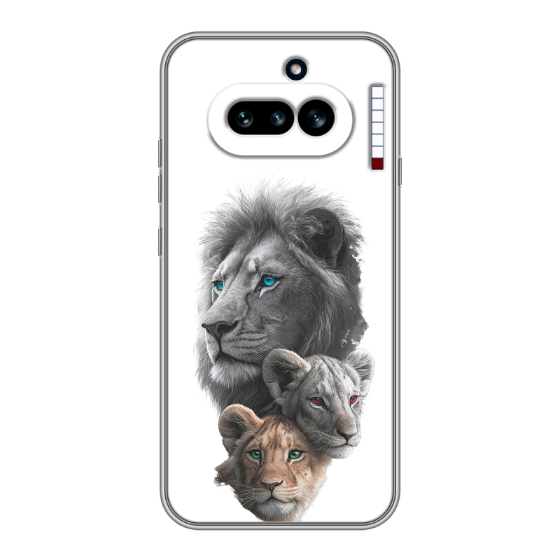 Силиконовый чехол на Nothing Phone (4a) с принтом Львы Силиконовый чехол на Nothing Phone (4a) с принтом Львы