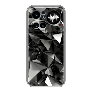 Силиконовый чехол на Nothing Phone (4a) Pro с принтом Черные кристаллы Силиконовый чехол на Nothing Phone (4a) Pro с принтом Черные кристаллы