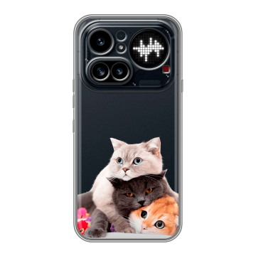 Силиконовый чехол на Nothing Phone (4a) Pro с принтом Кошки Силиконовый чехол на Nothing Phone (4a) Pro с принтом Кошки