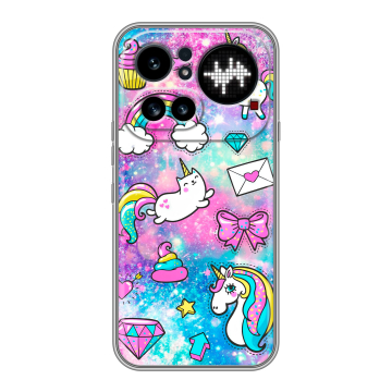 Силиконовый чехол на Nothing Phone (4a) Pro с принтом Единороги Силиконовый чехол на Nothing Phone (4a) Pro с принтом Единороги