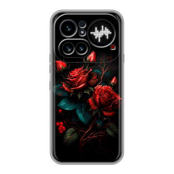 Силиконовый чехол на Nothing Phone (4a) Pro с принтом Розы красные