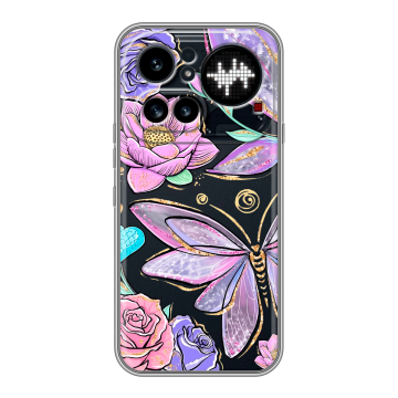 Силиконовый чехол на Nothing Phone (4a) Pro с принтом Бабочки и цветы Силиконовый чехол на Nothing Phone (4a) Pro с принтом Бабочки и цветы