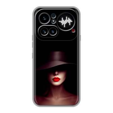 Силиконовый чехол на Nothing Phone (4a) Pro с принтом Девушка в шляпе Силиконовый чехол на Nothing Phone (4a) Pro с принтом Девушка в шляпе