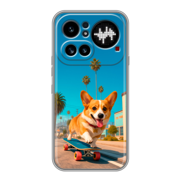 Силиконовый чехол на Nothing Phone (4a) Pro с принтом Корги на скейте Силиконовый чехол на Nothing Phone (4a) Pro с принтом Корги на скейте