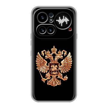 Силиконовый чехол на Nothing Phone (4a) Pro с принтом Герб России золотой Силиконовый чехол на Nothing Phone (4a) Pro с принтом Герб России золотой