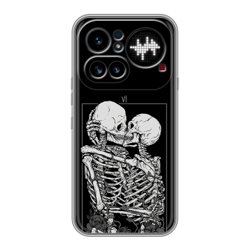 Силиконовый чехол на Nothing Phone (4a) Pro с принтом Поцелуй скелетов Силиконовый чехол на Nothing Phone (4a) Pro с принтом Поцелуй скелетов