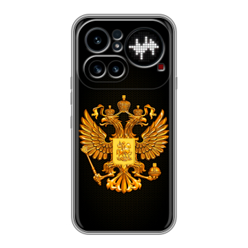 Силиконовый чехол на Nothing Phone (4a) Pro с принтом Герб России желтый