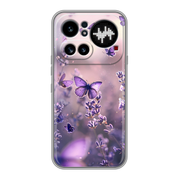Силиконовый чехол на Nothing Phone (4a) Pro с принтом бабочки и лаванда