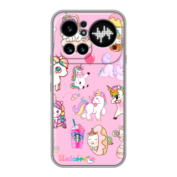 Силиконовый чехол на Nothing Phone (4a) Pro с принтом розовые единороги Силиконовый чехол на Nothing Phone (4a) Pro с принтом розовые единороги
