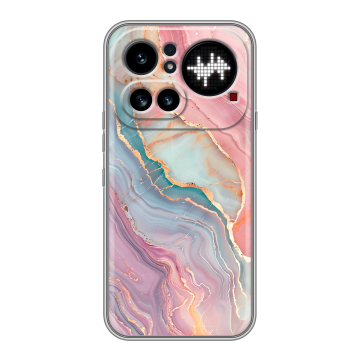 Силиконовый чехол на Nothing Phone (4a) Pro с принтом розовый мрамор Силиконовый чехол на Nothing Phone (4a) Pro с принтом розовый мрамор