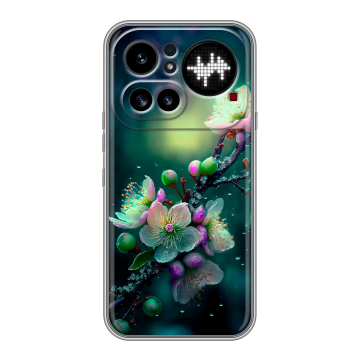 Силиконовый чехол на Nothing Phone (4a) Pro с принтом Цветы и мрамор Силиконовый чехол на Nothing Phone (4a) Pro с принтом Цветы и мрамор