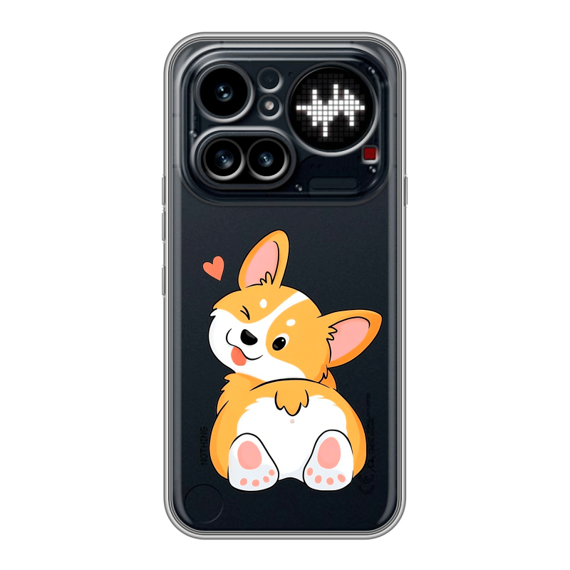 Силиконовый чехол на Nothing Phone (4a) Pro с принтом Корги Силиконовый чехол на Nothing Phone (4a) Pro с принтом Корги