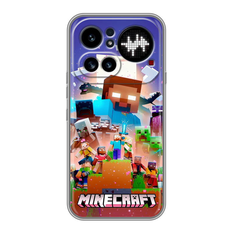 Силиконовый чехол на Nothing Phone (4a) Pro с принтом Майнкрафт Minecraft Силиконовый чехол на Nothing Phone (4a) Pro с принтом Майнкрафт Minecraft