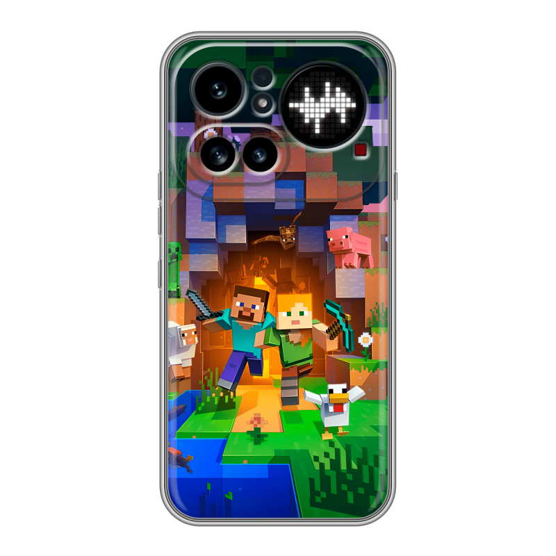 Силиконовый чехол на Nothing Phone (4a) Pro с принтом Майнкрафт Minecraft Силиконовый чехол на Nothing Phone (4a) Pro с принтом Майнкрафт Minecraft