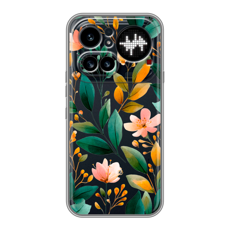 Силиконовый чехол на Nothing Phone (4a) Pro с принтом Цветы паттерн Силиконовый чехол на Nothing Phone (4a) Pro с принтом Цветы паттерн