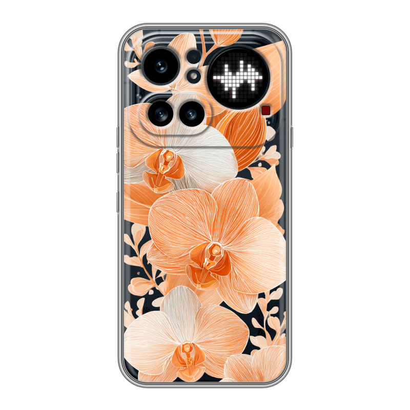 Силиконовый чехол на Nothing Phone (4a) Pro с принтом Бежевые цветы Силиконовый чехол на Nothing Phone (4a) Pro с принтом Бежевые цветы