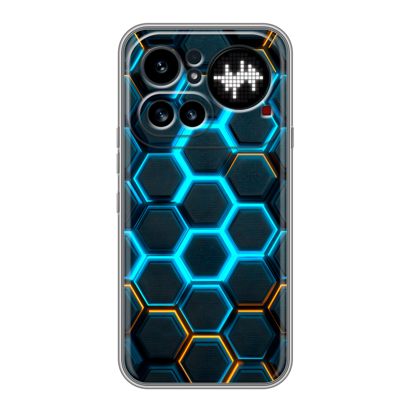Силиконовый чехол на Nothing Phone (4a) Pro с принтом Неоновые соты Силиконовый чехол на Nothing Phone (4a) Pro с принтом Неоновые соты