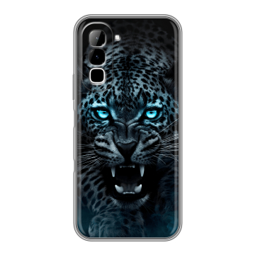 Силиконовый чехол на Infinix Hot 70 с принтом Темный леопард
