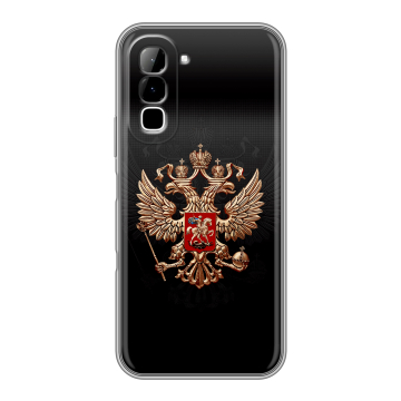 Силиконовый чехол на Infinix Hot 70 с принтом Герб России