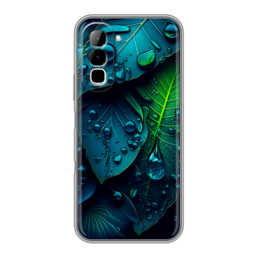 Силиконовый чехол на Infinix Hot 70 с принтом Листья