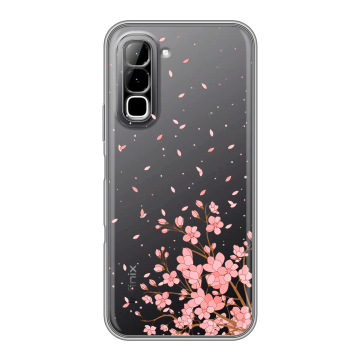 Силиконовый чехол на Infinix Hot 70 с принтом Ветка сакуры Силиконовый чехол на Infinix Hot 70 с принтом Ветка сакуры