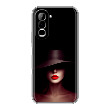 Силиконовый чехол на Infinix Hot 70 с принтом Девушка в шляпе Силиконовый чехол на Infinix Hot 70 с принтом Девушка в шляпе