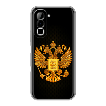 Силиконовый чехол на Infinix Hot 70 с принтом Герб России желтый Силиконовый чехол на Infinix Hot 70 с принтом Герб России желтый