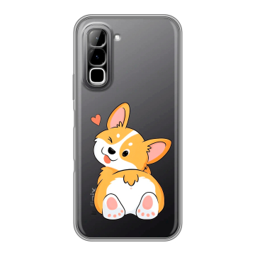 Силиконовый чехол на Infinix Hot 70 с принтом Корги Силиконовый чехол на Infinix Hot 70 с принтом Корги