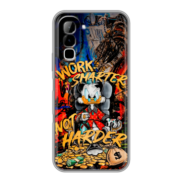 Силиконовый чехол на Infinix Hot 70 с принтом Дональд Дак Деньги Силиконовый чехол на Infinix Hot 70 с принтом Дональд Дак Деньги