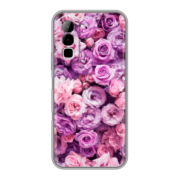 Силиконовый чехол на Infinix Hot 70 с принтом лавандовые розы