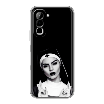 Силиконовый чехол на Infinix Hot 70 с принтом монашка Силиконовый чехол на Infinix Hot 70 с принтом монашка