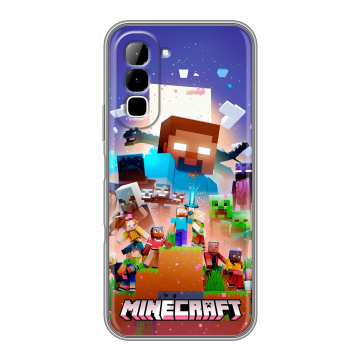 Силиконовый чехол на Infinix Hot 70 с принтом Майнкрафт Minecraft