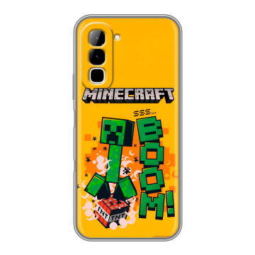 Силиконовый чехол на Infinix Hot 70 с принтом Майнкрафт Minecraft Силиконовый чехол на Infinix Hot 70 с принтом Майнкрафт Minecraft