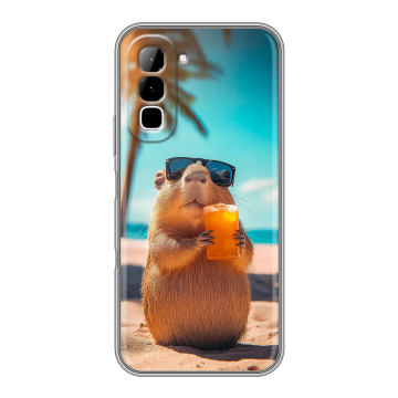 Силиконовый чехол на Infinix Hot 70 с принтом Капибара Силиконовый чехол на Infinix Hot 70 с принтом Капибара