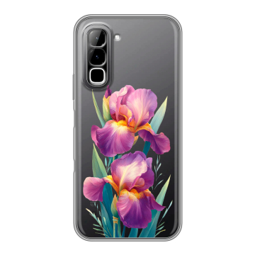Силиконовый чехол на Infinix Hot 70 с принтом Цветы орхидеи