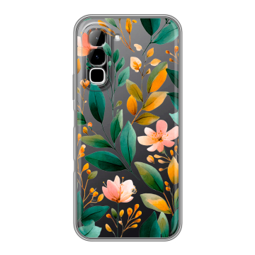 Силиконовый чехол на Infinix Hot 70 с принтом Цветы паттерн