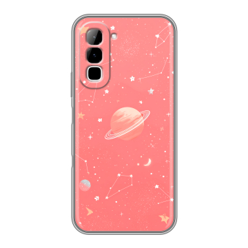 Силиконовый чехол на Infinix Hot 70 с принтом Розовый космос