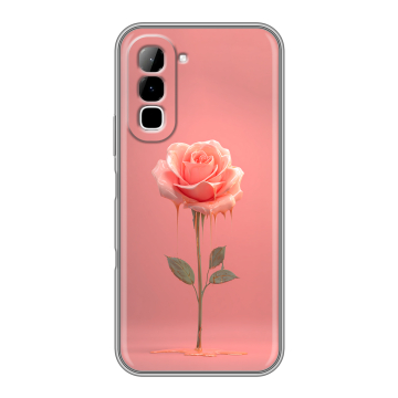 Силиконовый чехол на Infinix Hot 70 с принтом Розовая роза