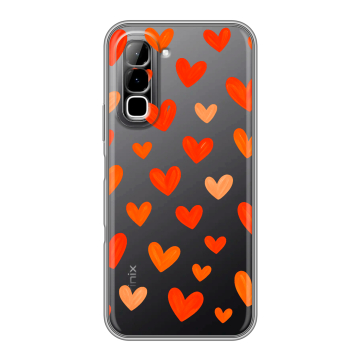 Силиконовый чехол на Infinix Hot 70 с принтом Сердечки