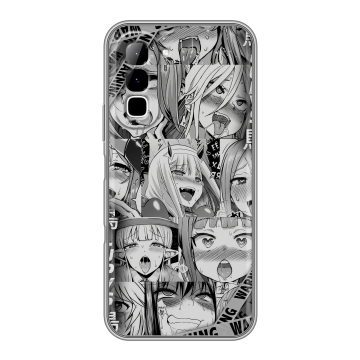Силиконовый чехол на Infinix Hot 70 с принтом Ahegao Ахегао Аниме