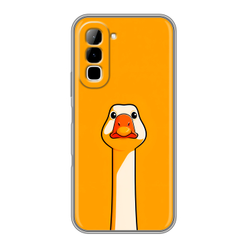Силиконовый чехол на Infinix Hot 70 с принтом Смешная утка
