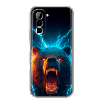 Силиконовый чехол на Infinix Hot 70 с принтом Медведь