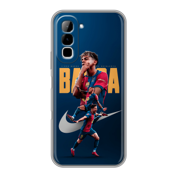 Силиконовый чехол на Infinix Hot 70 с принтом Барселона Barca Yamal Силиконовый чехол на Infinix Hot 70 с принтом Барселона Barca Yamal