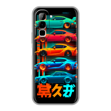 Силиконовый чехол на Infinix Hot 70 с принтом машины тачки