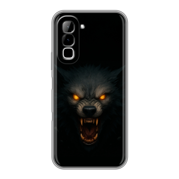 Силиконовый чехол на Infinix Hot 70 с принтом Волк