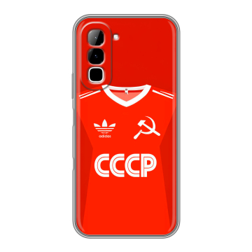 Силиконовый чехол на Infinix Hot 70 с принтом Флаг Герб СССР